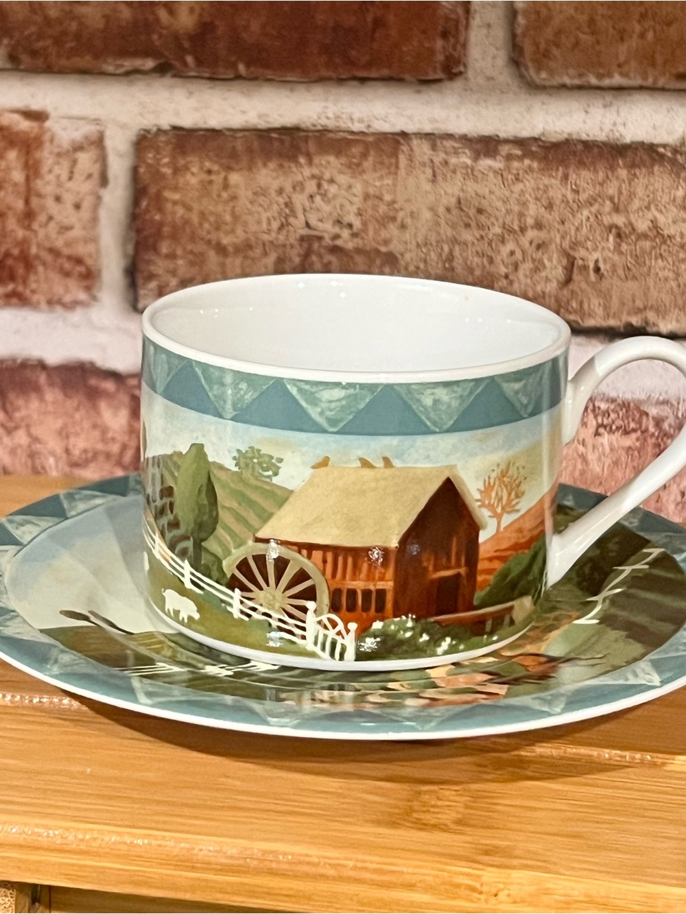 Farberware Scenic Barn Mug with Green and Brown Accents
